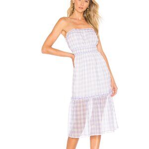 NWOT MAJORELLE Mallory Midi Dress in purple gingham size small